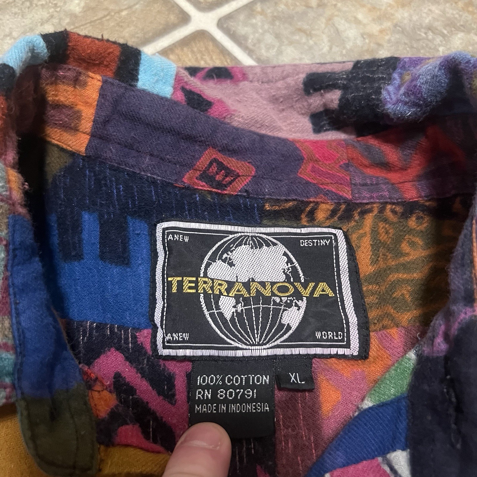 Terranova Patchwork Batik Long Sleeve Button Shir… - image 4