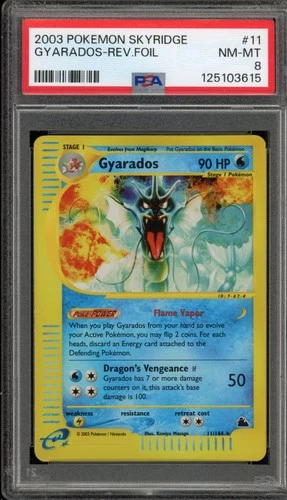 Pokemon Gyarados Skyridge Reverse Holo Rare #11 PSA 8