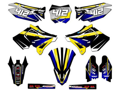 2001-2014 Polisport Restyle ( Rmz Stil) RM 250 Anstieg Gelb Senge Grafiken Ki