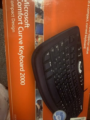 Microsoft Comfort Curve 2000 USB Wired Keyboard Windows Model 1047 Spill Proof