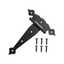 Tee Hinges Gate Strap Hinges Black Supplies Heavy Duty for Wood Shutter