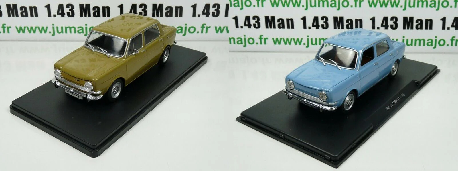 Simca 1000 1/24 lot de 2 miniatures Salvat le cadeau idéal pour passionné de voitures
