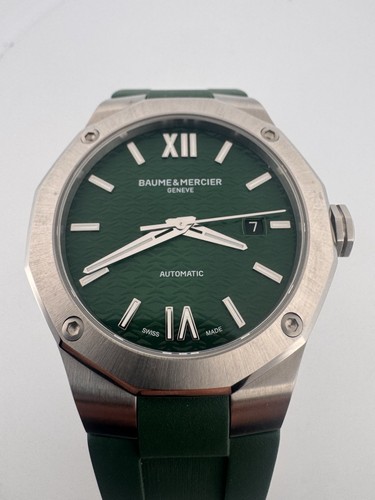 Baume & Mercier Riviera Automatic Green Dial Rubber Strap Men's Watch