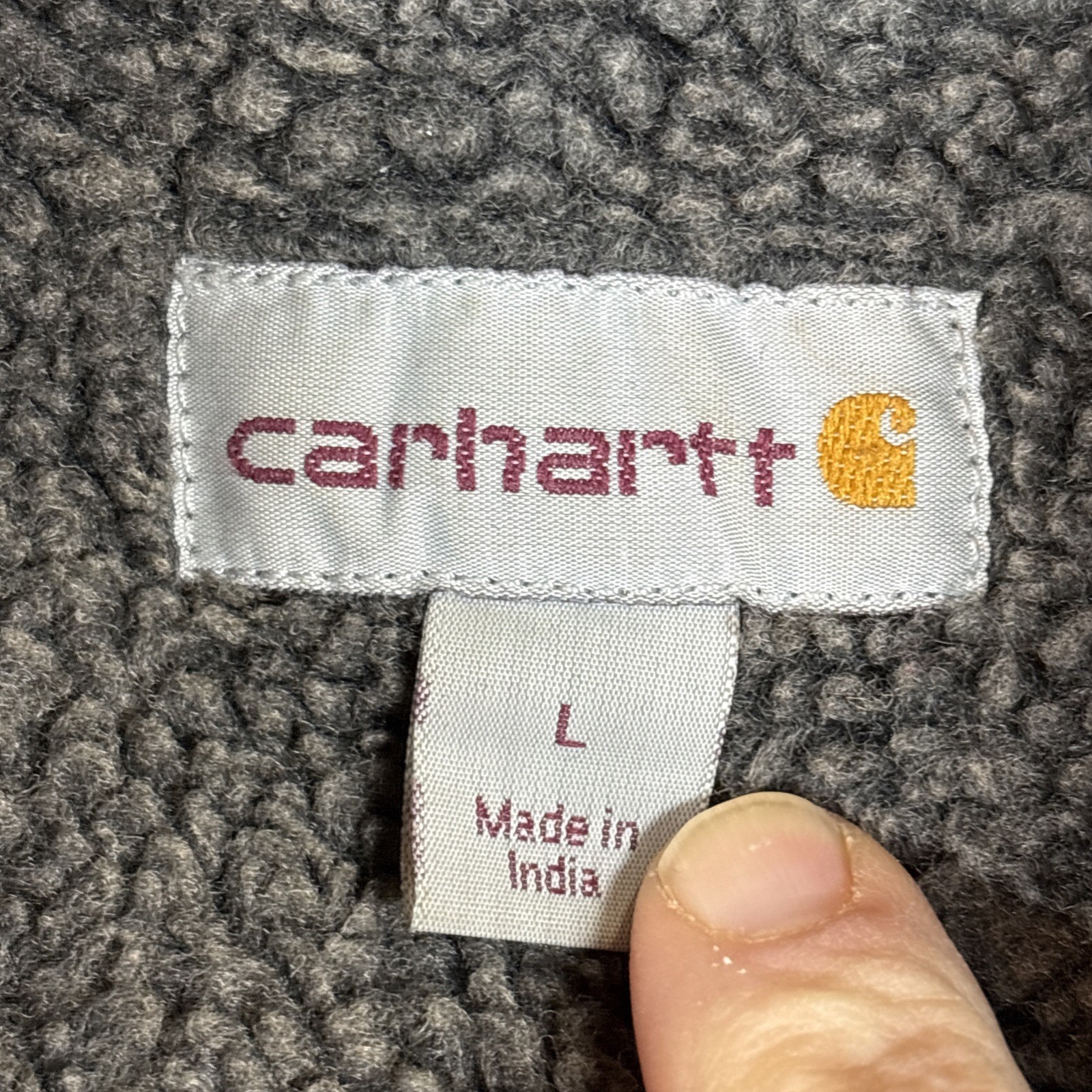 Carhartt Men’s Relaxed Fit Heavy  Flannel Sherpa Lined Green Plaid Jacket Large thumbnail 5