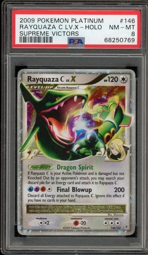 Pokemon Rayquaza C Lv.X Supreme Victors Holo Ultra Rare #146 PSA 8