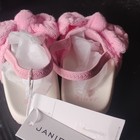 Janie and Jack Girls Pink/White Bow Slip-On Open Toe Back Strap Sandals 7 — photo 2