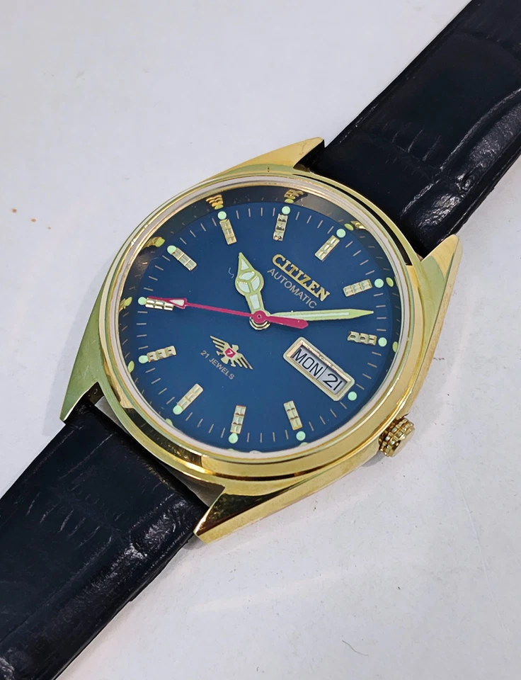 Reloj Pulsera Citizen Vintage Automático 21 Joyas Día y Fecha Para Hombre Hecho en Japón Años 80 Foto 4 de 4