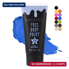 BOBISUKA Blue Face Body Paint, Oil-based Cream Painting Kit, Blendable Facepaint