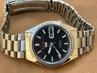 Vintage Seiko 5 Automatic 21 Jewels Black Dial Japan Made Spares/Repair (574)