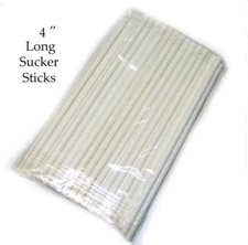 100ct White 4" Inch Round LOLLI POP Sucker STICKS Chocolate Candy Mold Cake Pops