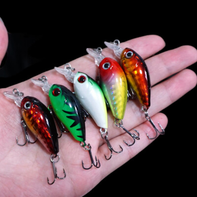 5PCS Minnow Fishing Lures Floating Trolling Crankbaits Wobblers Baits Artificial