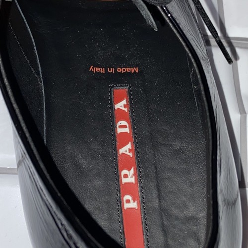 Prada Sport Herren Derby Oxford Anzugschuhe UK 6 US 7 schwarz Lackleder - Bild 9 von 12
