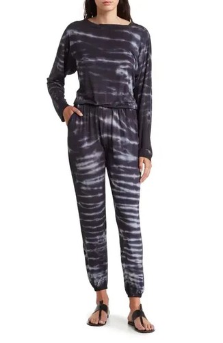 Go Couture Tie Dye Jumpsuit Charcoal Electric Bolt M ($C) - Picture 3 of 3