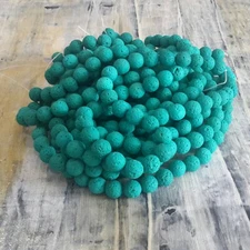 Natural Lava 8mm Round Medium Turquoise 53pce Strand. Free postage. Oz Seller