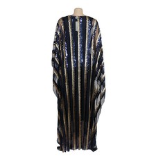 African Women Sequin Long Dress Oversize Kaftan Dashiki Robe Jilbab Gown Evening