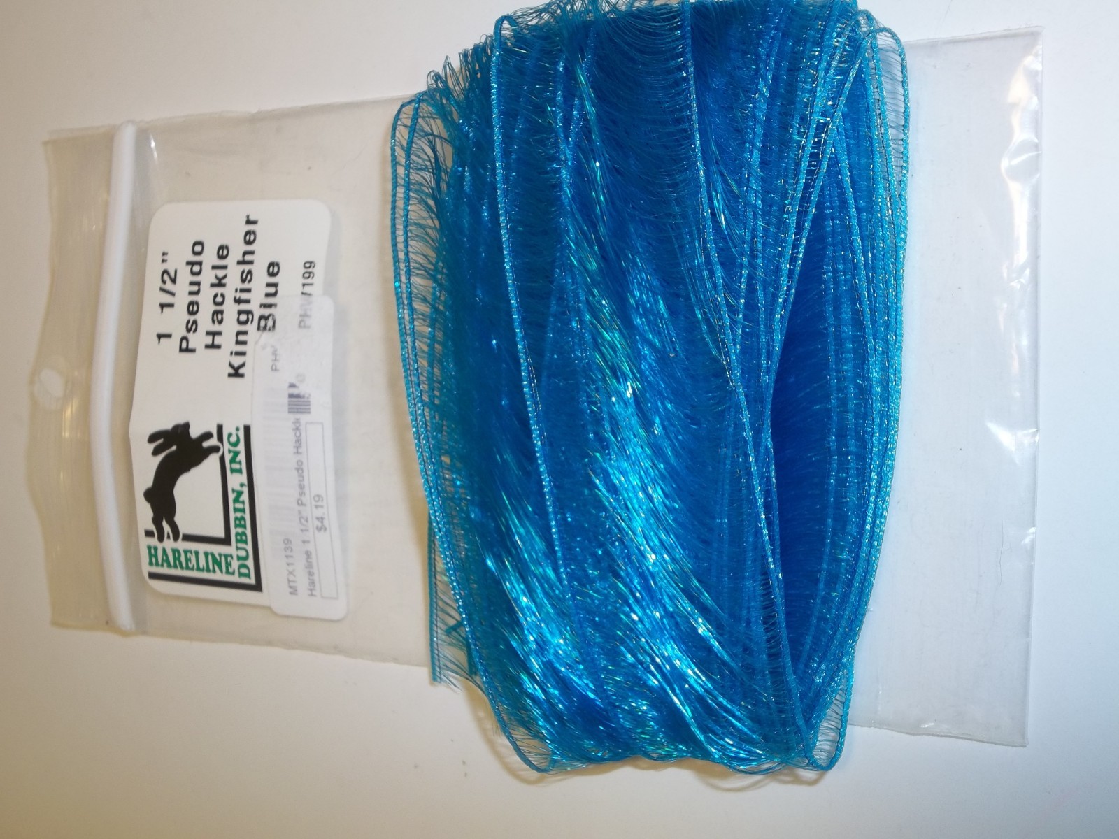 Hareline Pseudo hackle 1.5" white, red, purple, orange pink blue - Picture 3 of 11