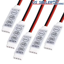 5pcs ABI 4-Pin Mini RGB LED Controller 3-Key Dimmer for LED Strip Lights 12V 24V