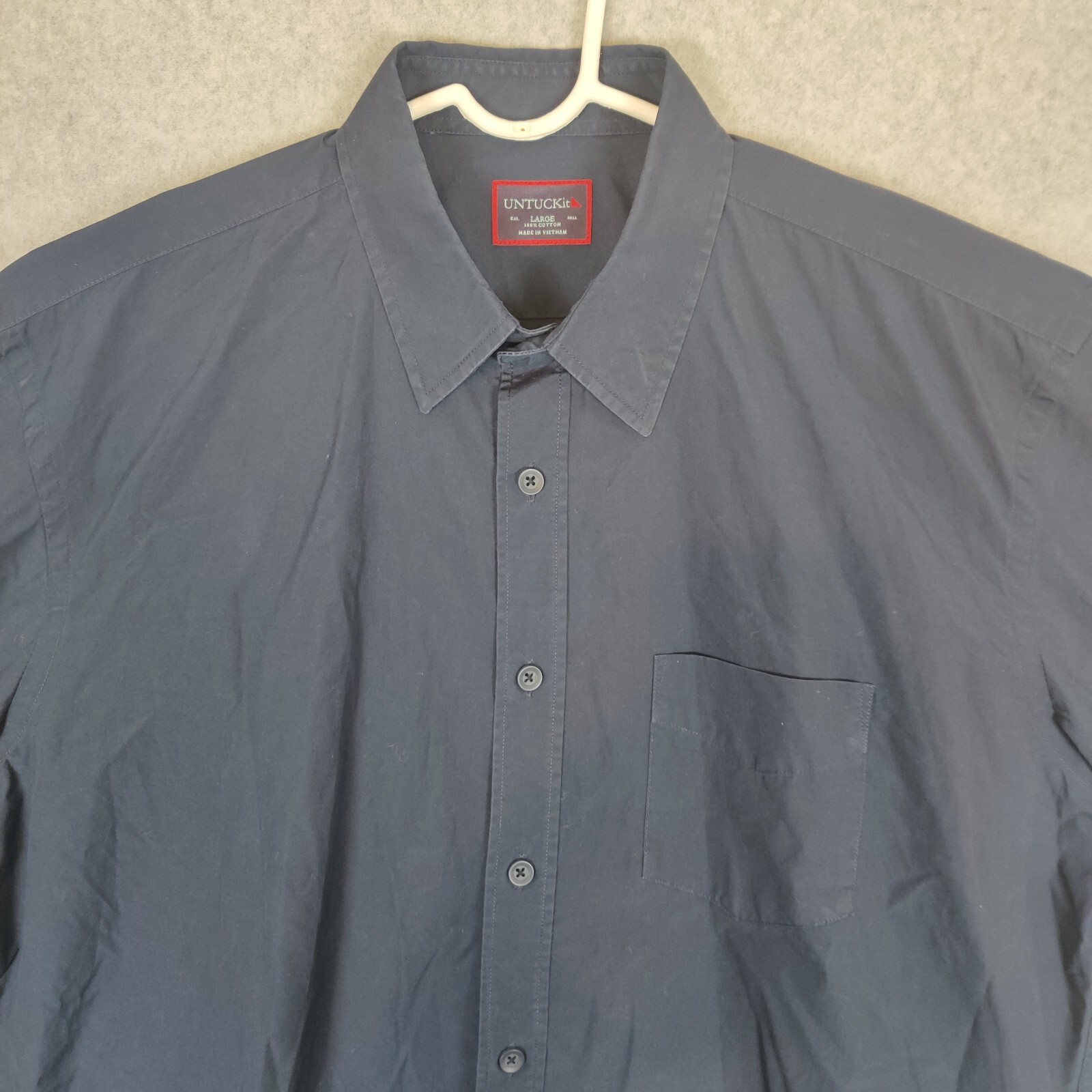 UNTUCKit Men Button Down Large Solid Blue Long Sl… - image 2