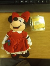 Vintage Disney Store MINNIE MOUSE Bean Bag Plush DECEMBER BIRTHSTONE TOPAZ NEW