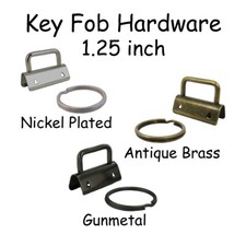 100 - 1.25" Key Fob Hardware w/ Key Rings - Pick Finish - for Making Wristlets