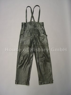 #ad 108201 Schwarze Leder PANZERHOSE mit Hosenträgern für Panzeruniform EUR 1950.00