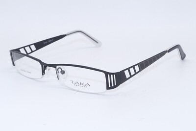 NEW TAKA T2605 BK BLACK WHITE AUTHENTIC FRAMES OPTICAL EYEGLASSES 50-18