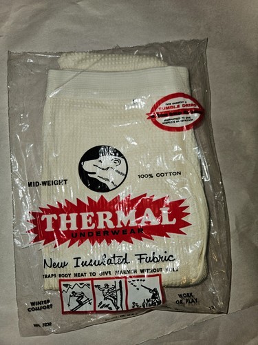 Vintage Indera Mills Thermal Underwear Bottoms Mens S Insulated Pants - Picture 5 of 5