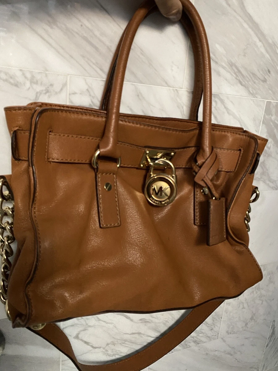 MICHAEL KORS HAMILTON MEDIUM SATCHEL SHOULDER BAG BROWN