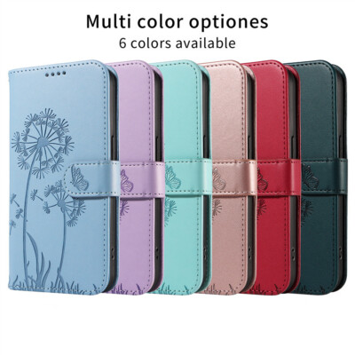 Hülle für iPhone 17 16 15 14 13 12 8 Pusteblume PU Leder Wallet Case Handy Cover