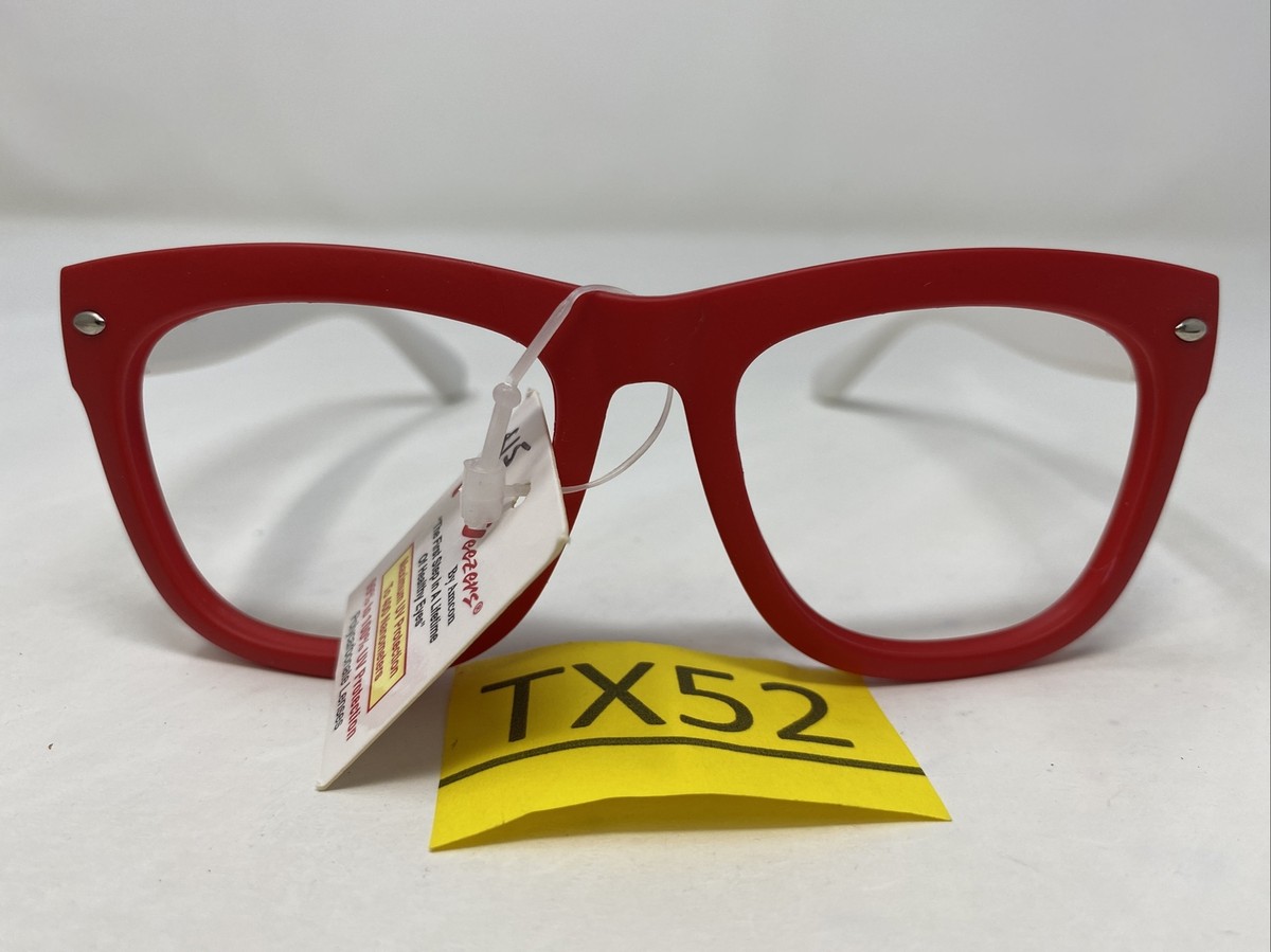 WOOZERS By Amcon UV400 Bright Red/White Plastic Sunglasses Frame