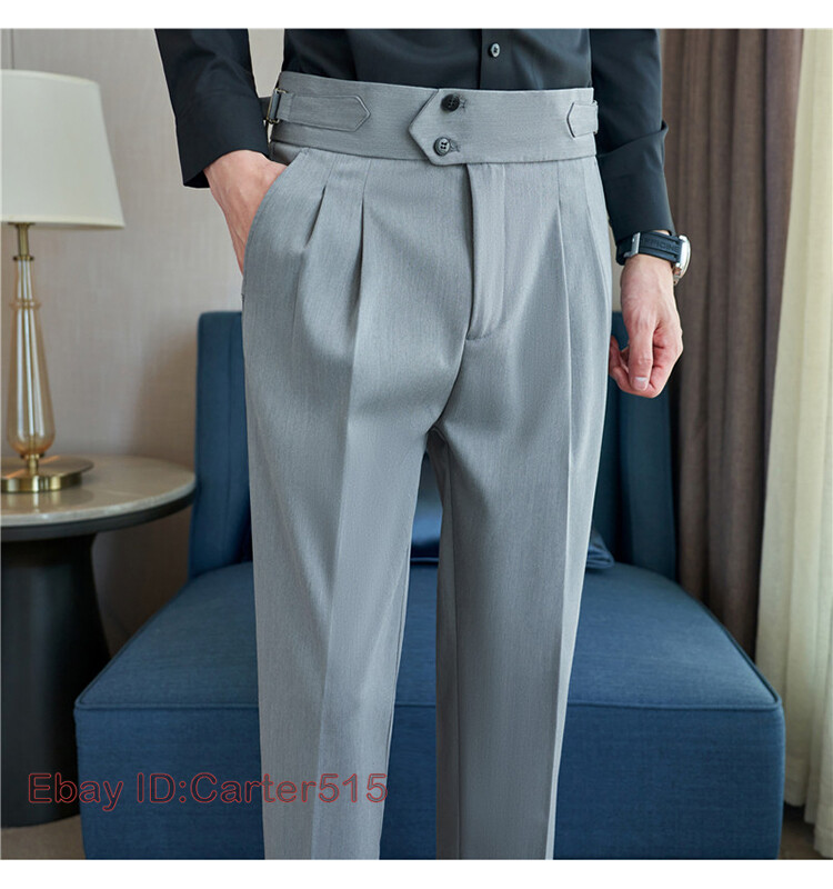 Mens Gurkha British Style Business Formal Dress straight-leg Pants ...
