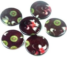 30mm Brown Garden Shell Mother Of Pearl Disc Beads 6