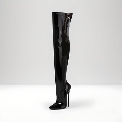 Sexy Overknee Stiefel High Heel Lack Stiletto 16cm UK4-11 EU37-44 - Bild 3 von 7