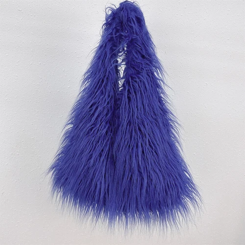 Women Handbag Shoulder Bag Faux Mongolian Fur Furry Fluffy Plush Winter Handbag - Picture 7 of 34