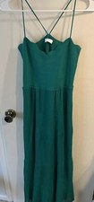Sandro Paris Green Strappy Knit Stretch Maxi Dress Size 8