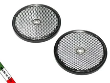 White Clear Round Reflectors w/ screw hole for trailer, driveway posts ect (2pk)
