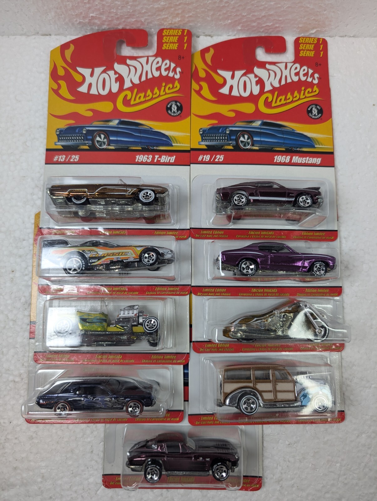 NEW - HOT WHEELS - CLASSICS - SERIES 1 - LOT OF 9 CARS, Nice Condition