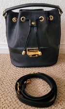Auth Nina Ricci Vintage Pvc & Leather Bucket Crossbody/shoulder Bag Preowned