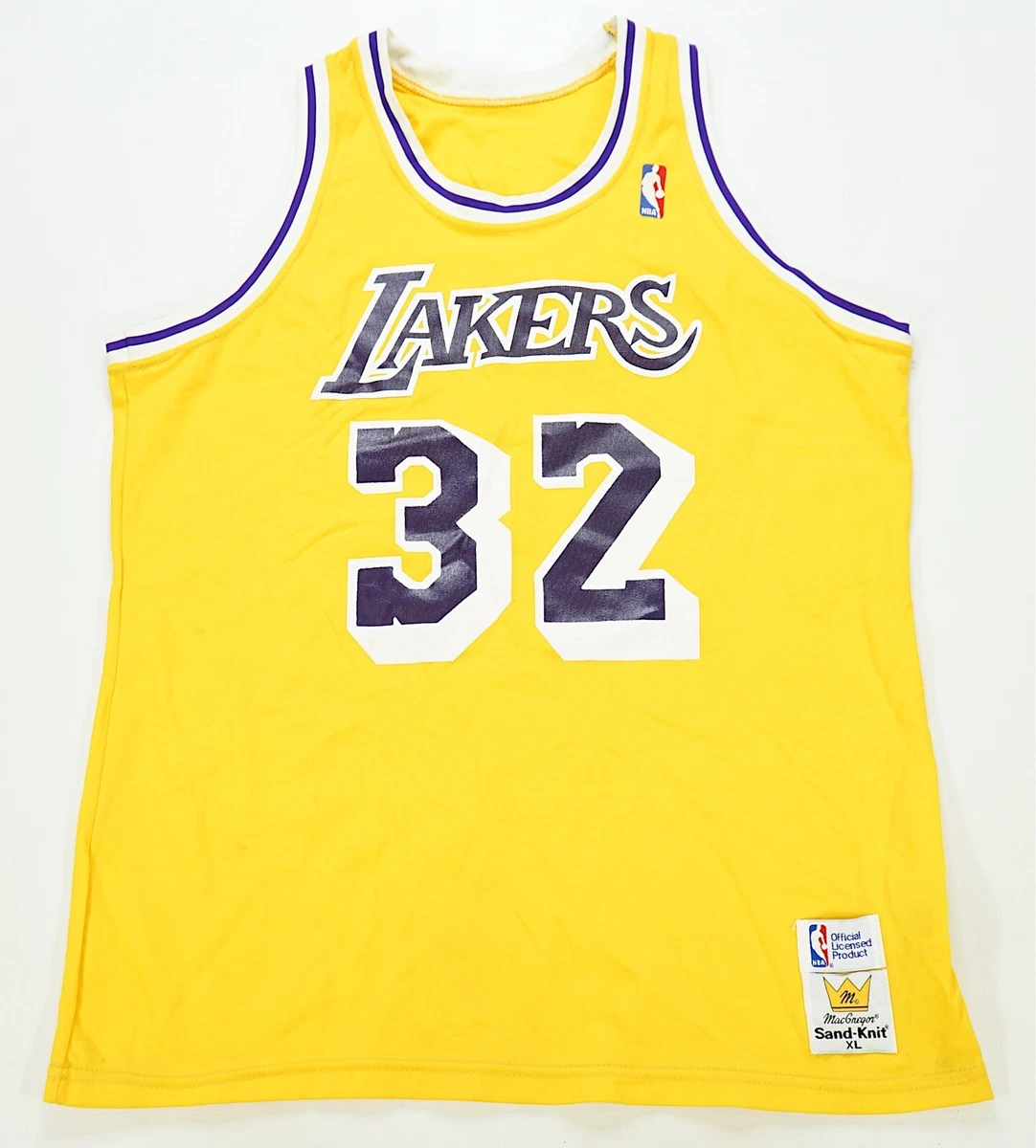 Rare Vintage MACGREGOR Magic Johnson Los Angeles Lakers Sand-Knit Jersey 80s XL