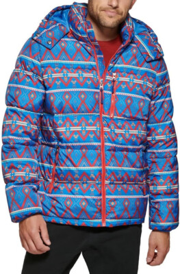 Club Room Men's Stretch Hooded Puffer Jacket PAW XXL