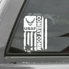 DISTRESSED USAF UNITED STATES AIR FORCE FLAG COMBAT COMM DECAL STICKER 
