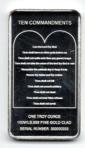 Jesus Christ 10 Commandments Silver Bar Church God Holy Bible Christianity Xmas - Imagen 5 de 12