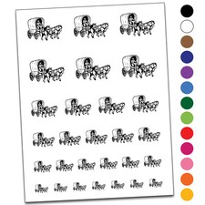 Western Wagon Cowboy Horses Oregon Trail Temporary Tattoo Water Resistant Set