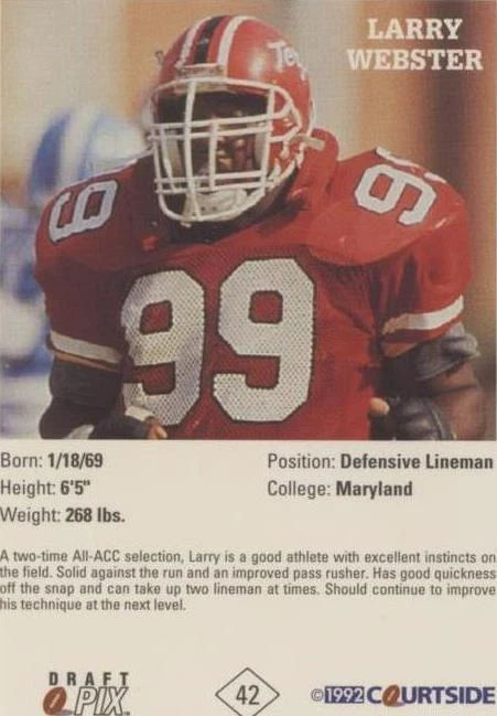 1992 Courtside Draft Pix Larry Webster #42 - 2 de 2