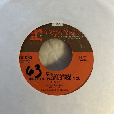 The Kinks - Tired Of Waiting For You US Reprise 7'' Single sehr guter Zustand + Styrol