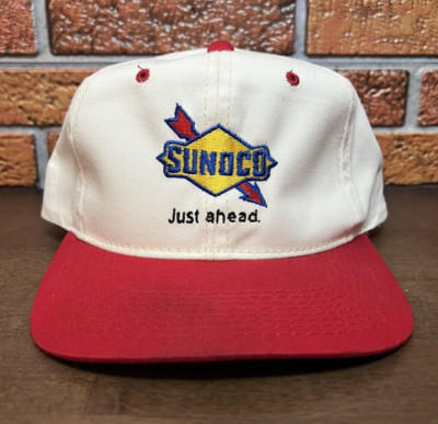 Sunoco ''Just ahead'' Red and White Snapback Adjustable Cap Hat - YoungAn Hat Co.