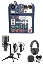 Podcasting Podcast Recording Bundle w/Soundcraft Mixer Headphones Pro Mic Tripod