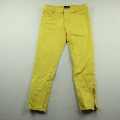 Toxic Women's Size 9 w29 Yellow Denim Ankle Zip Skinny Jeans