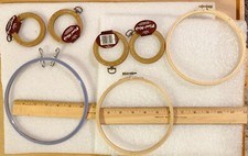 Spring Load 8" 2 Wood 6" Embroidery Hoops 4 Woodgrain 2 " Flexi-Hoop Deco Frames