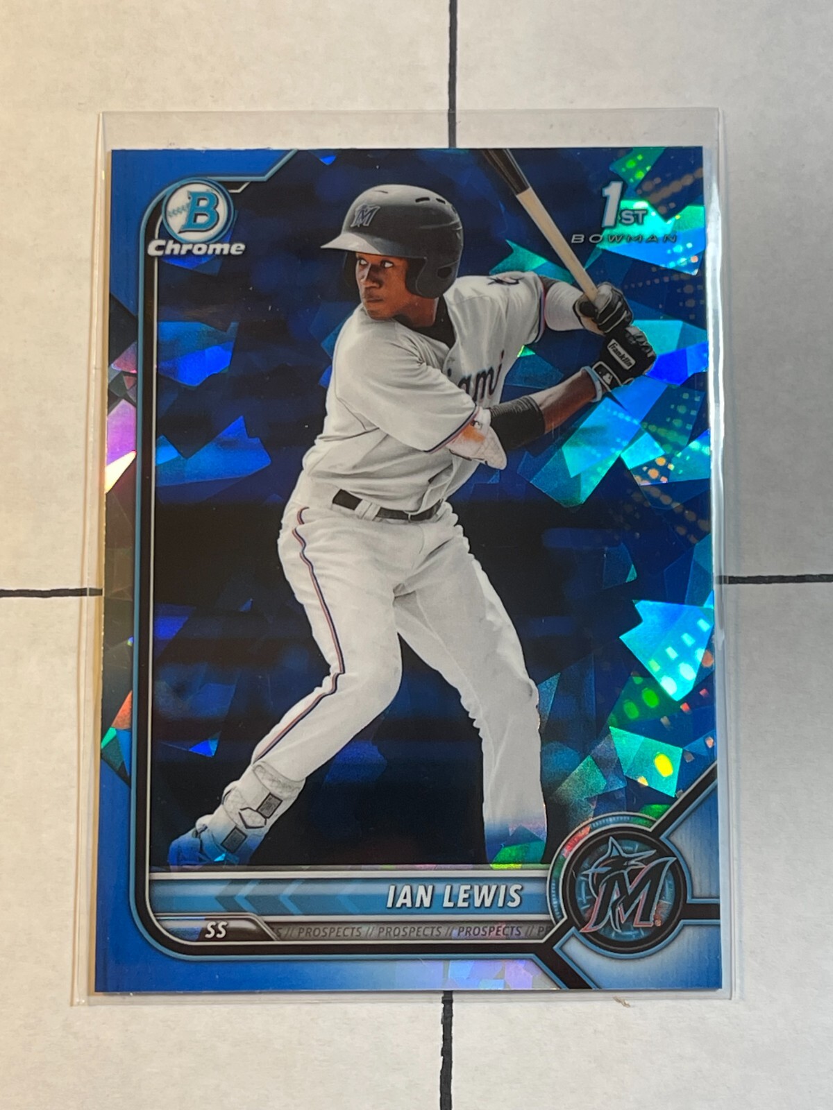 Ian Lewis 2022 Bowman Chrome Sapphire Prospect BCP-96 Marlins Rookie